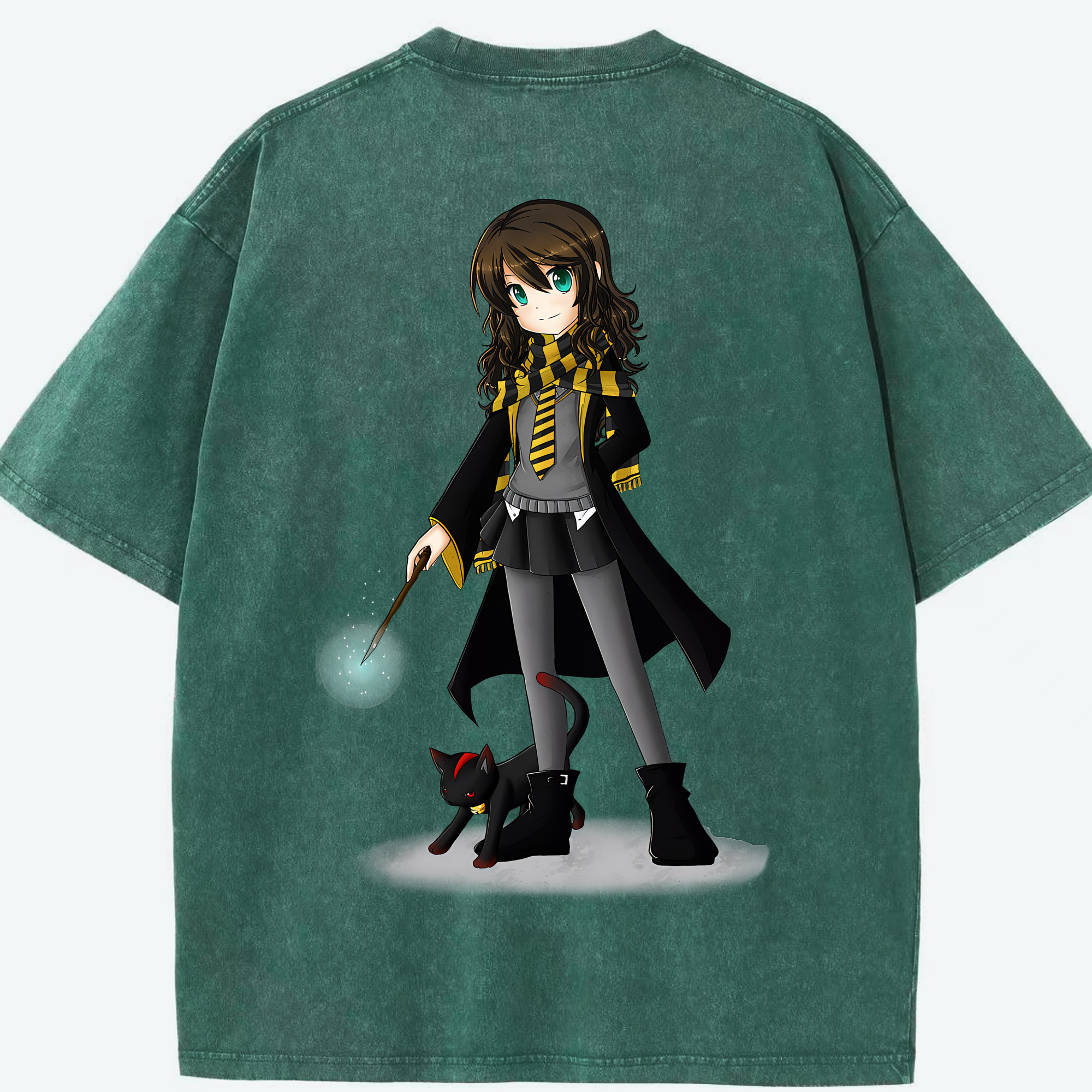 （画像用） Harry Potter ハリー・ポッターシリーズ 綿100% ヴィンテージ風 半袖Tシャツ（背面プリント）